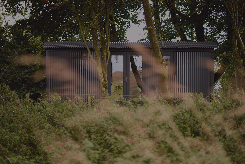 Shepards Hut In Northumberland reflecting Hadrian's Wall