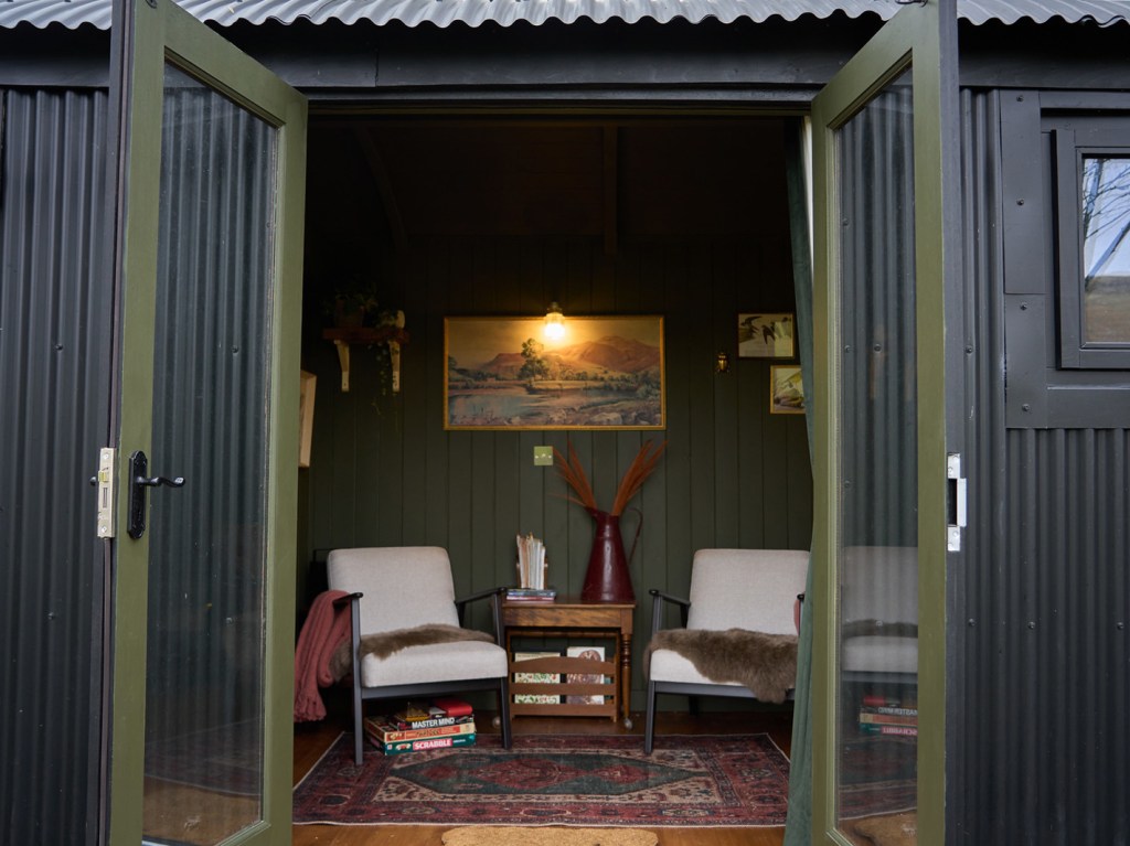 Shepards Hut with door open