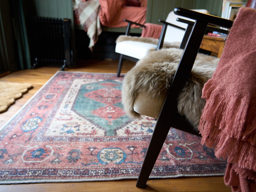 Shepards Hut detail of armchair and rug