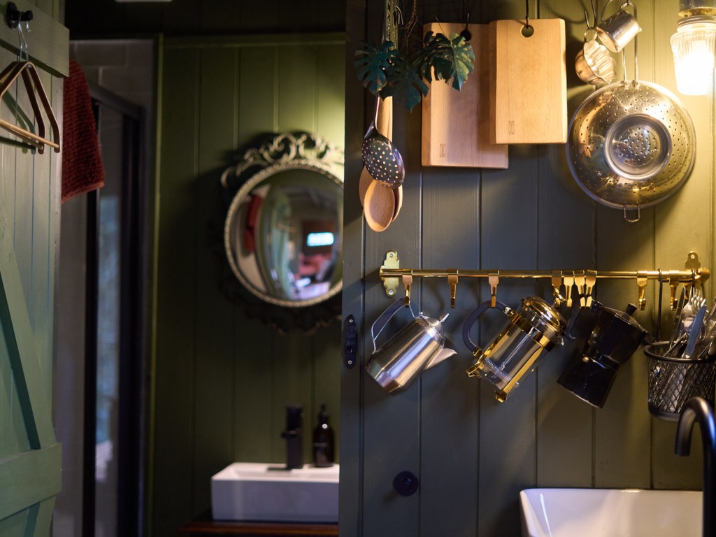 Shepards Hut kitchen wall