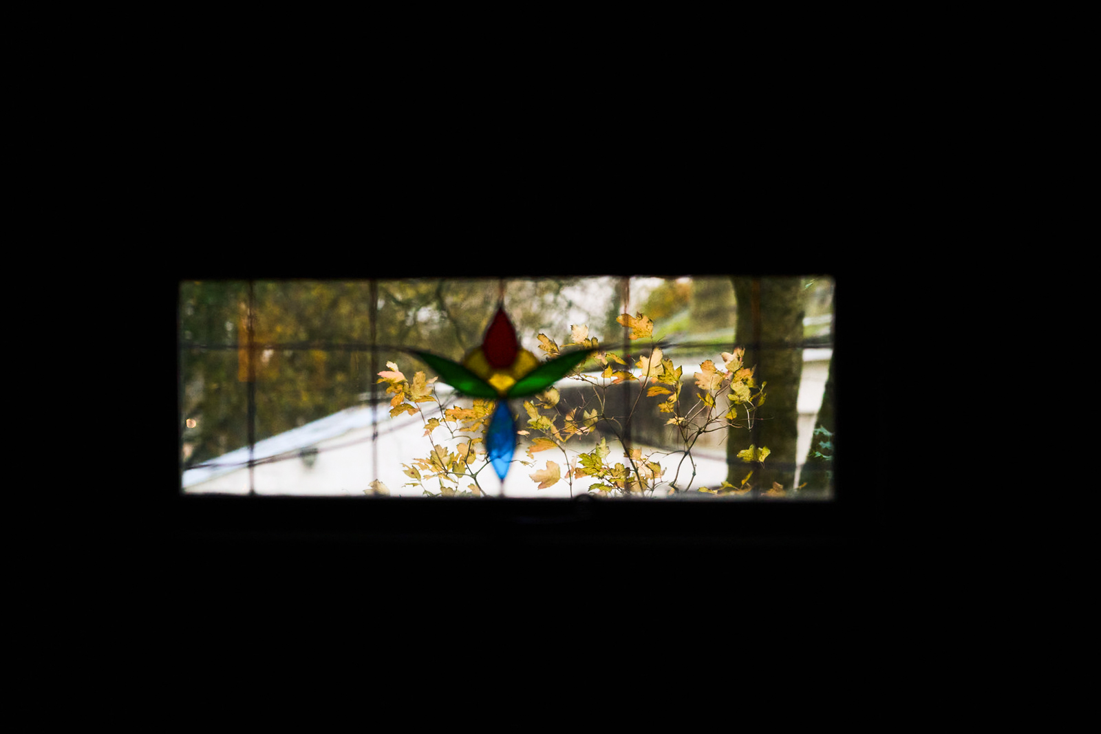 Shepards hut stained glass window